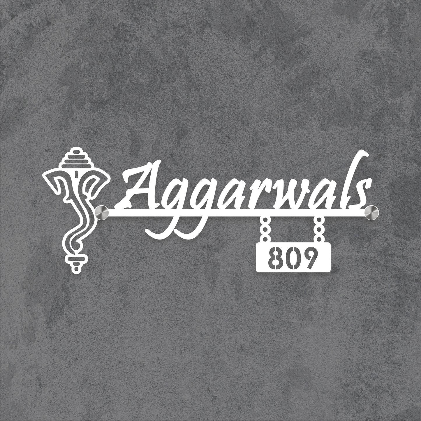 Divine Ganesha Metal Nameplate