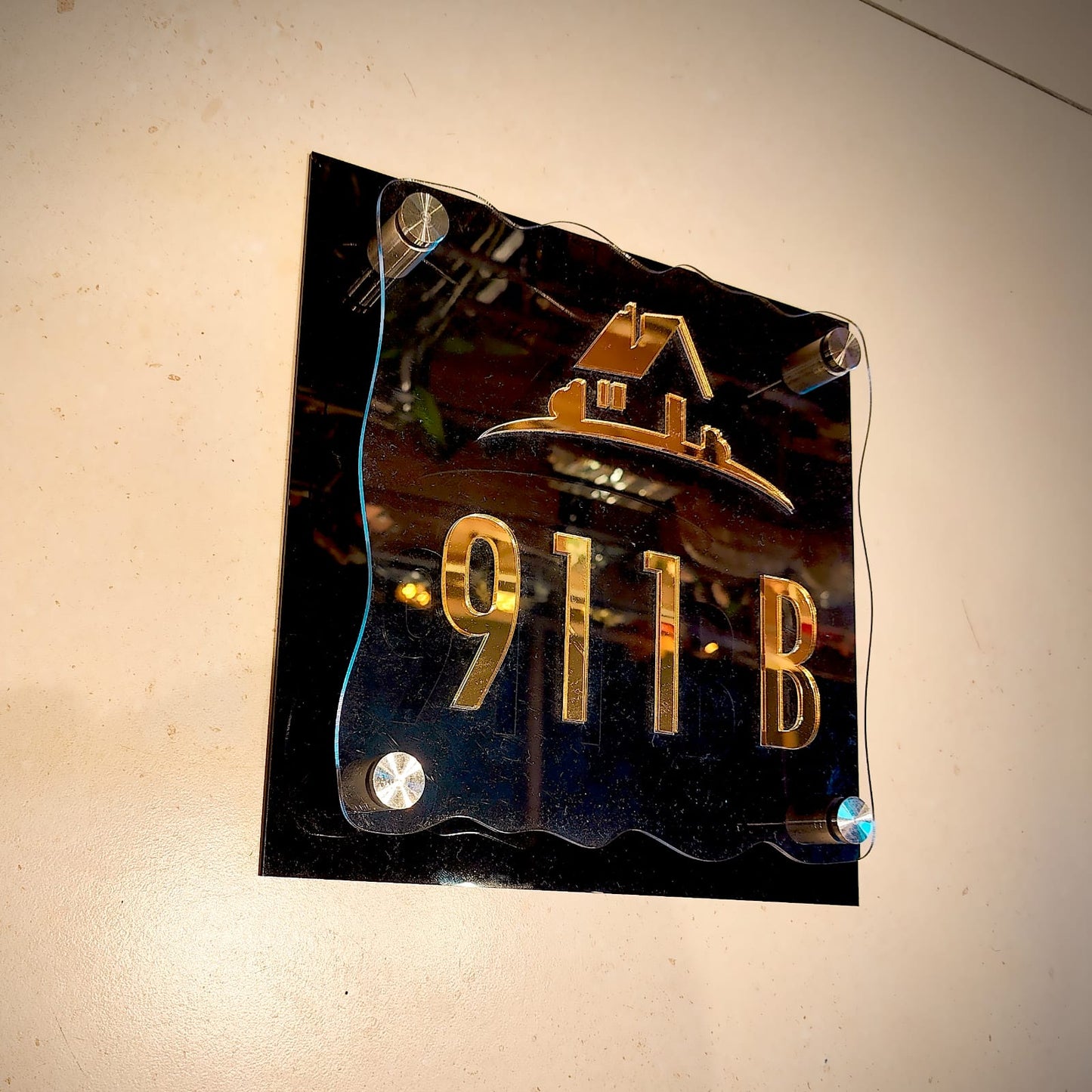 Floating House Number Plate