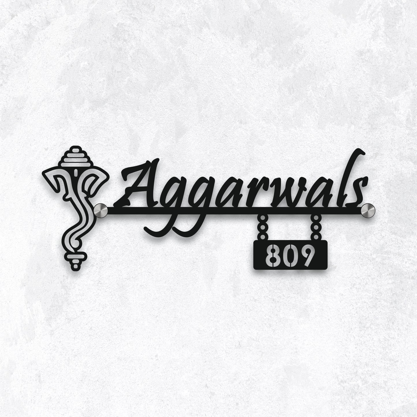 Divine Ganesha Metal Nameplate