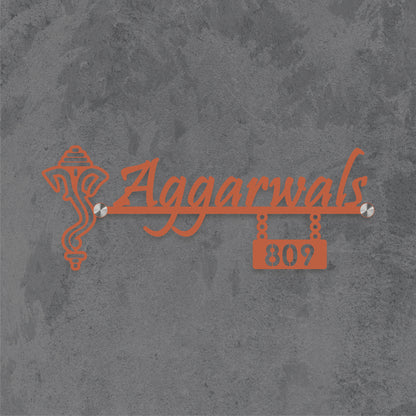 Divine Ganesha Metal Nameplate