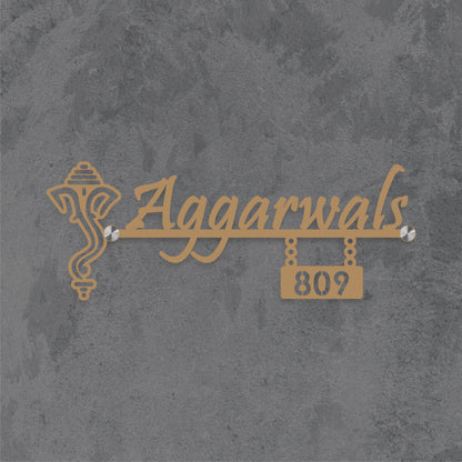 Divine Ganesha Metal Nameplate