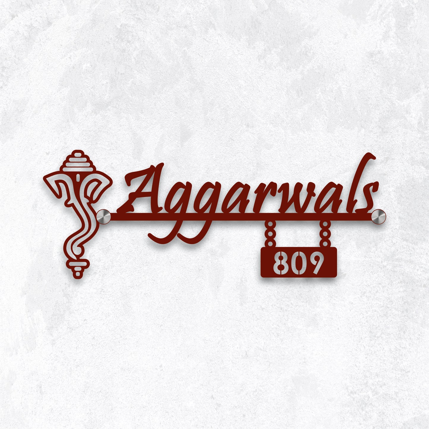 Divine Ganesha Metal Nameplate