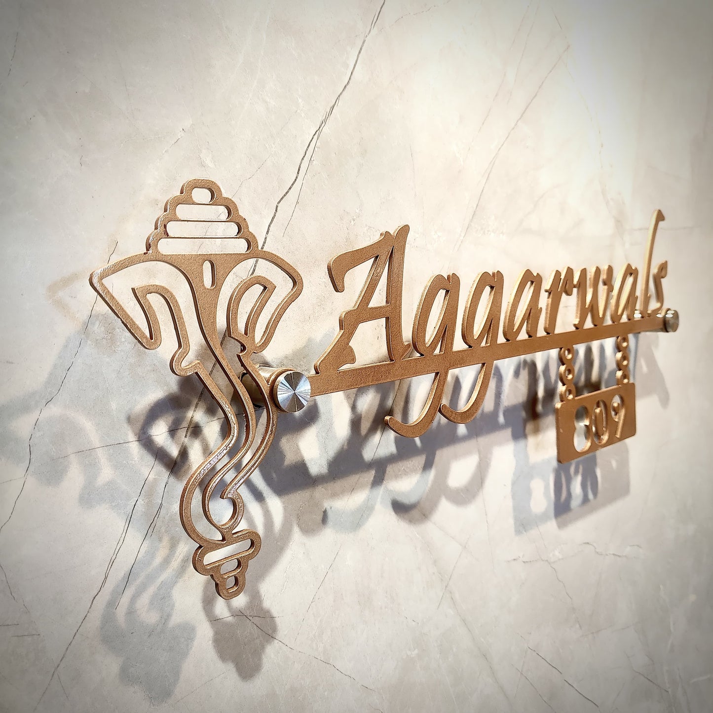 Divine Ganesha Metal Nameplate