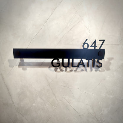 Linear Luxe Steel Nameplate