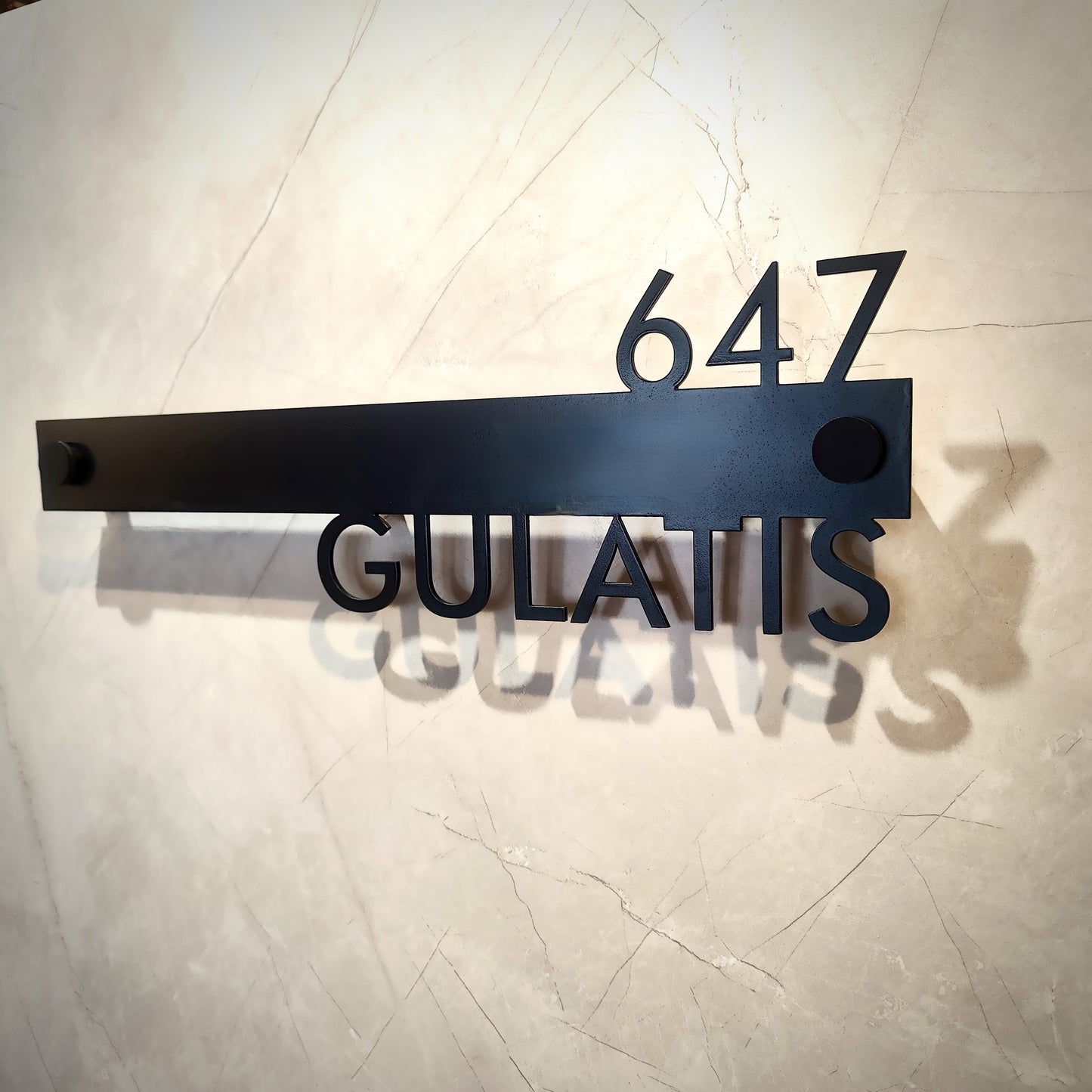 Linear Luxe Steel Nameplate