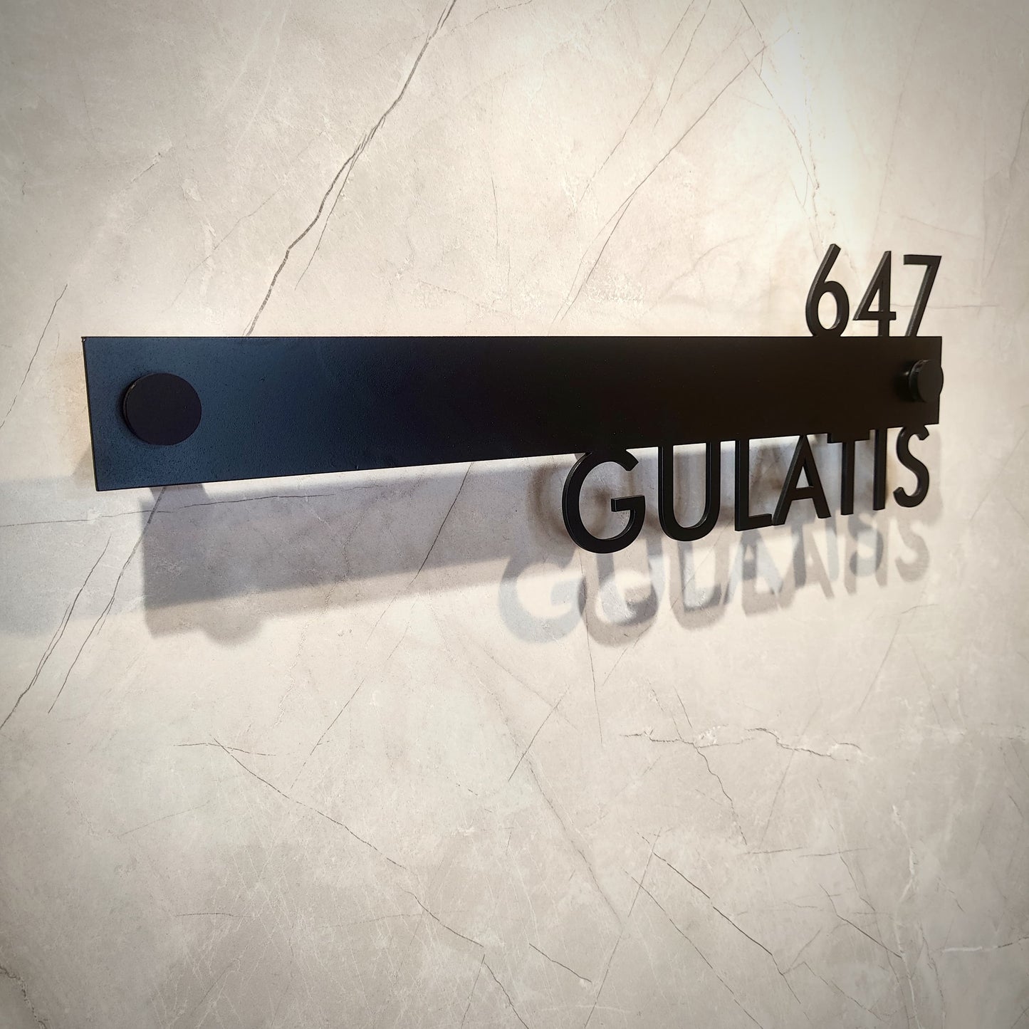 Linear Luxe Steel Nameplate