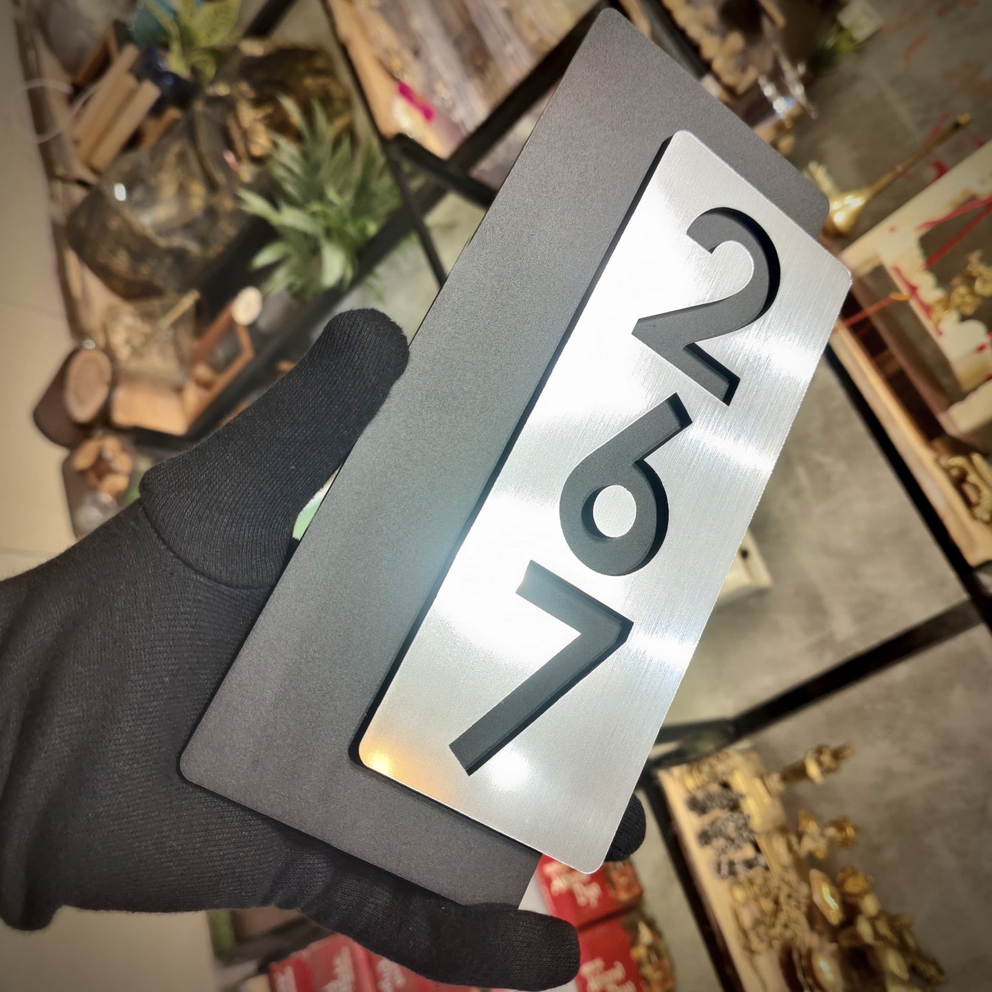 Vertical Metallic Number Plate