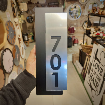 Vertical Metallic Number Plate