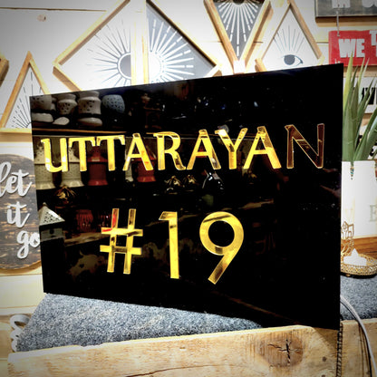 The G'Old Black LED Lighted House Nameplate