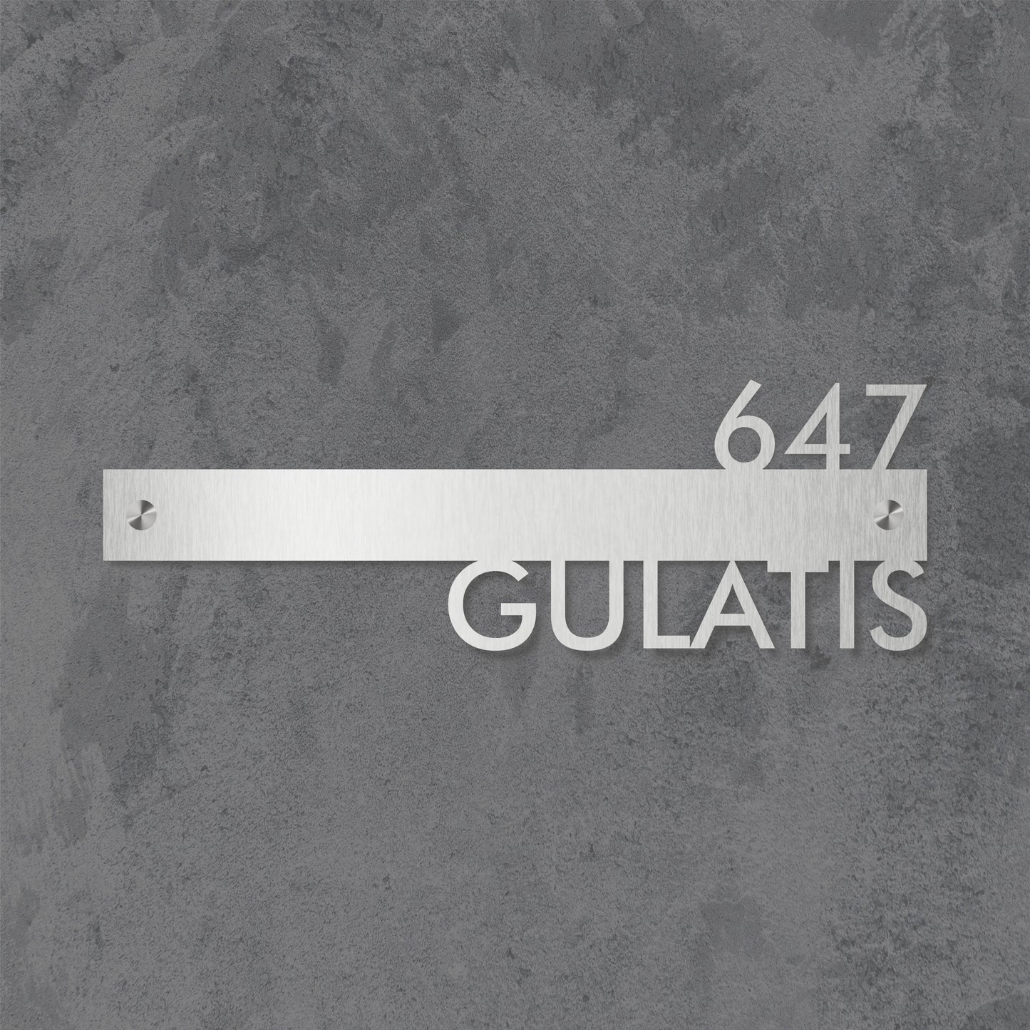 Linear Luxe Steel Nameplate