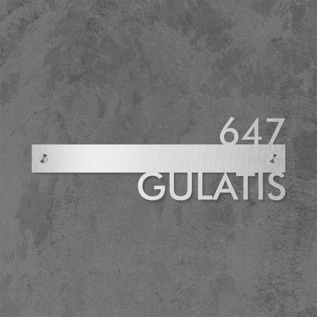 Linear Luxe Steel Nameplate – Nameplate Studio