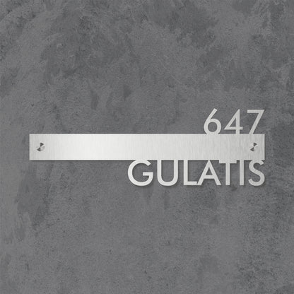 Linear Luxe Steel Nameplate