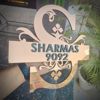 Mirror Copper Monogram Nameplate