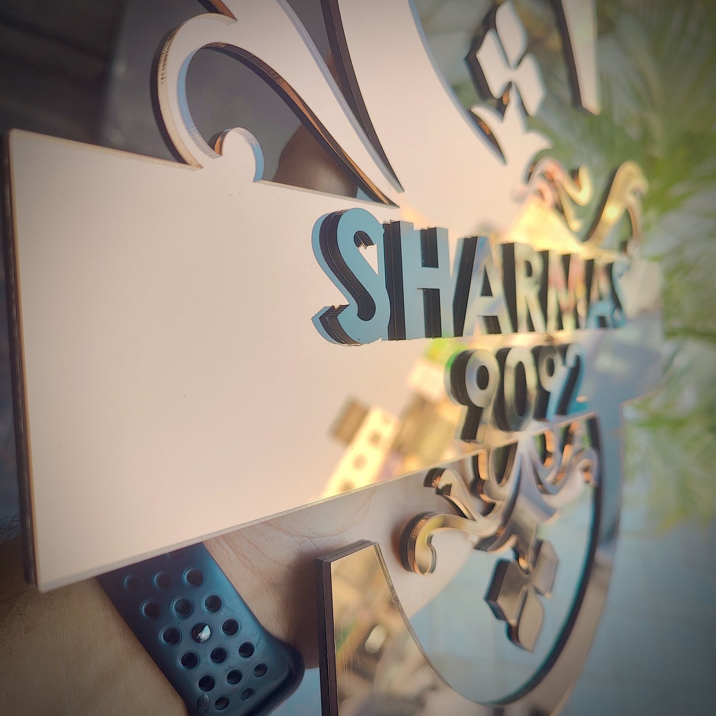 Mirror Copper Monogram Nameplate