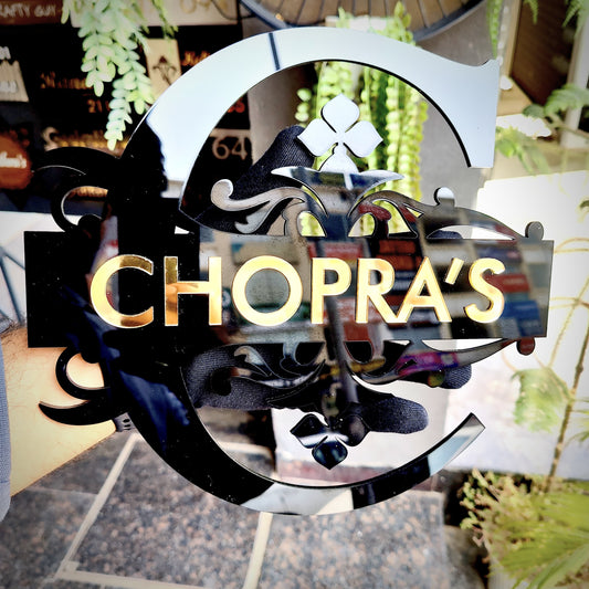 Black Monogram Nameplate