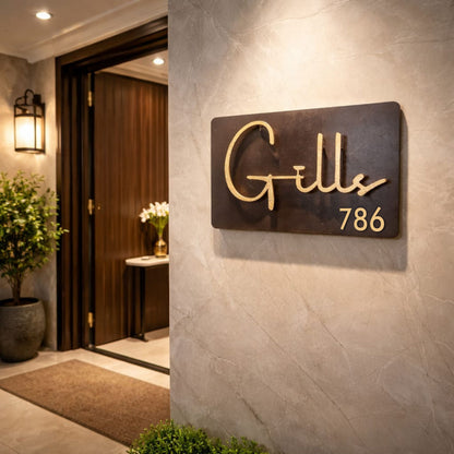 Imperial Rustique Luxury Nameplate – Gold Foil Version