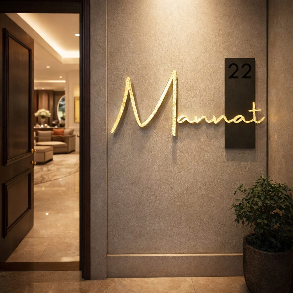 Casa Éclat Metal Nameplate - Gold Foil Edition