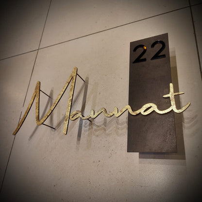 Casa Éclat Metal Nameplate - Gold Foil Edition