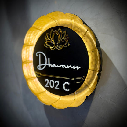 Aurelia Lotus Floral Luxury Nameplate – Limited Edition