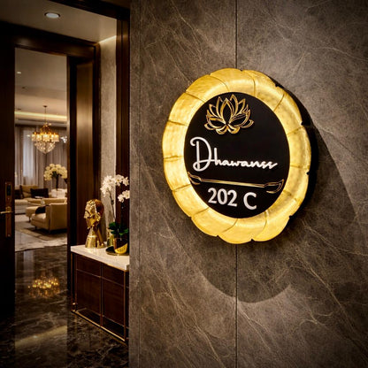 Aurelia Lotus Floral Luxury Nameplate – Limited Edition