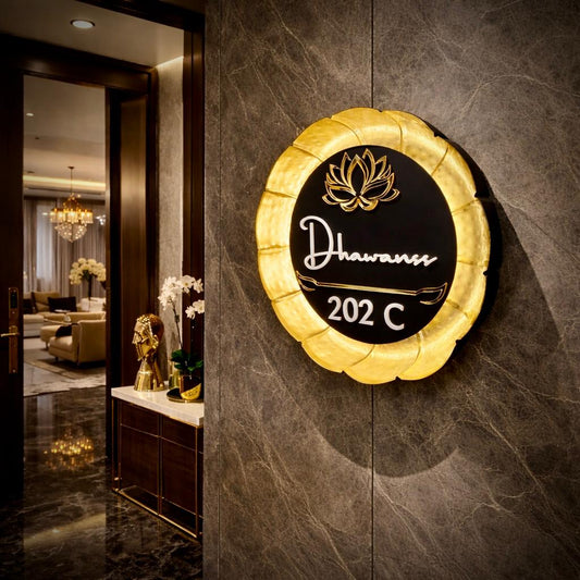 Aurelia Lotus Floral Luxury Nameplate – Limited Edition