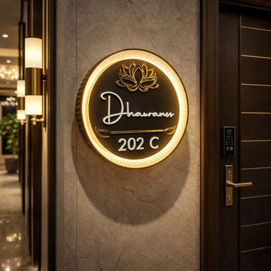 Aurelia Lotus Round Luxury Nameplate – Limited Edition