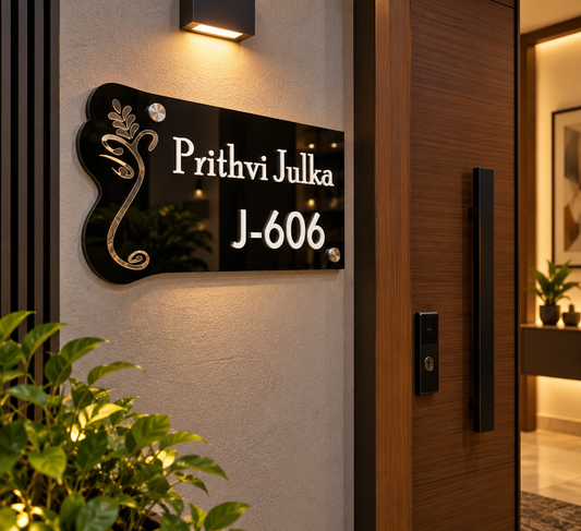 Ganesha Black Copper Acrylic Nameplate
