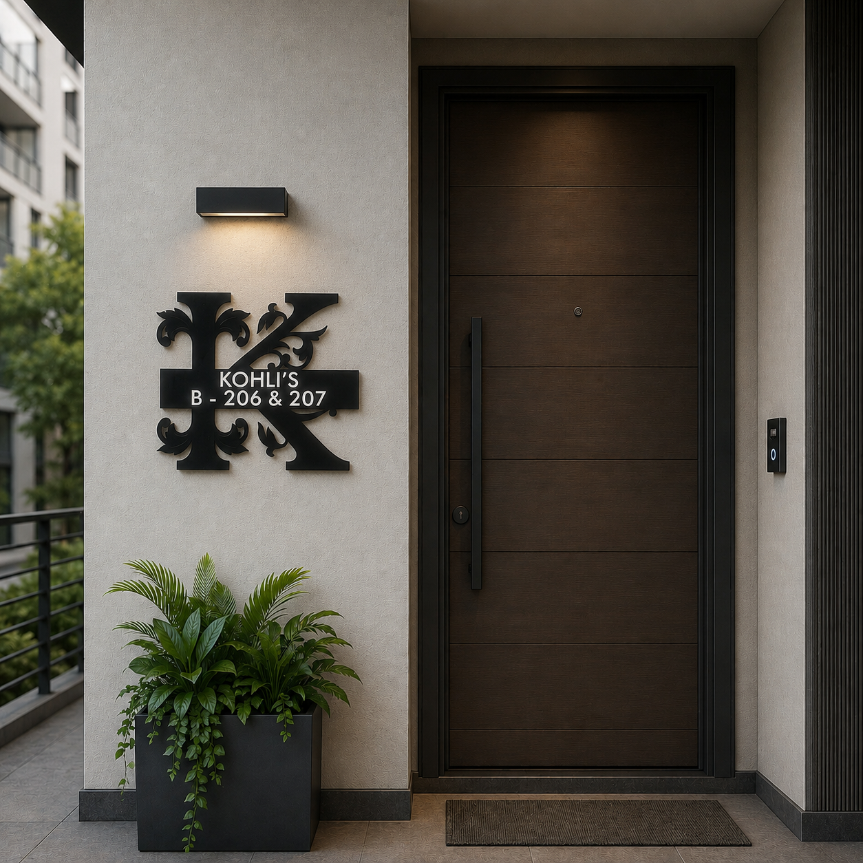 Black Monogram Nameplate